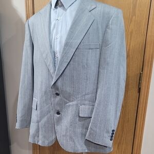 Laughton Hunter Elegant Gray Striped Men's Blazer